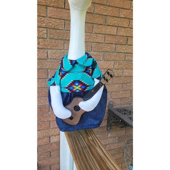 Country Singer Themed Porch Goose Dress with Wings & Cowboy Hat Outfit  Western - Picture 6 of 10